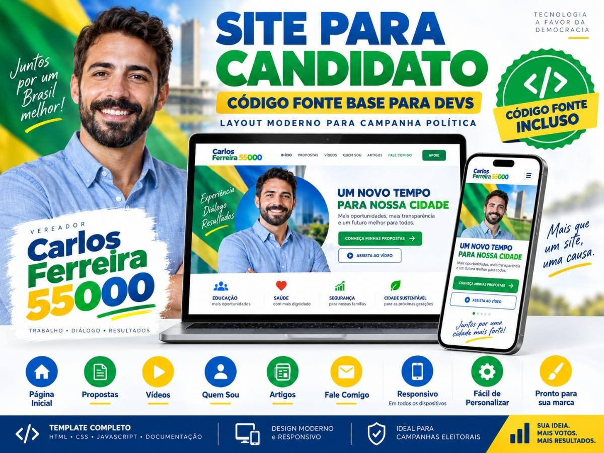 Site para Candidatos e Campanhas Políticas 2026 – Código Fonte Completo para Desenvolvedores
